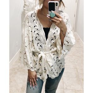 Eyelet Wrap Around Cardigan